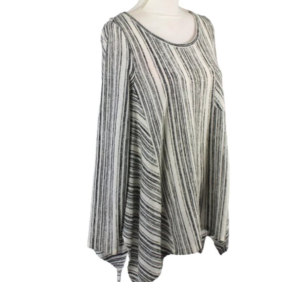 Verve Ami White Black Stripe High Low Oversized Pull-Over Sweater, Size … - Picture 2 of 6